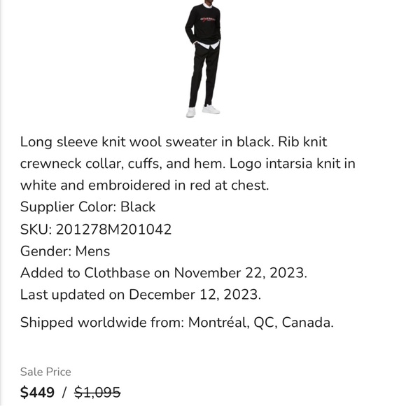 Large Givenchy wool sweater for sale - Picture 6 of 6